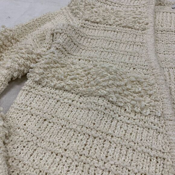 Madewell Sz XS Bronson textured stripe open Cardigan Sweater boho beige ivory - Picture 6 of 11